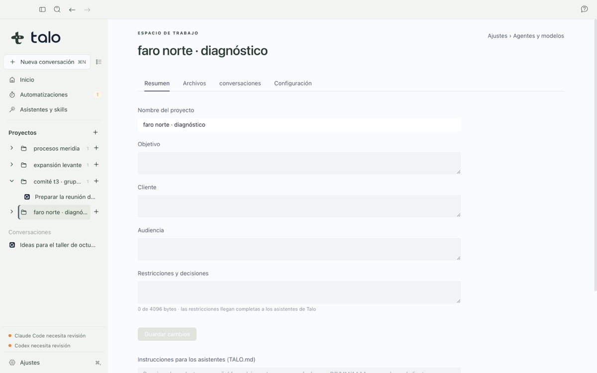 Project header with its metadata card