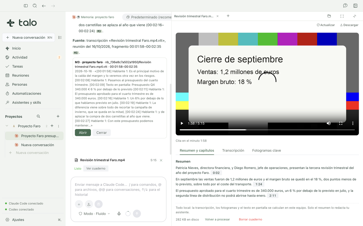 La cita de la respuesta abre el reproductor en el minuto citado