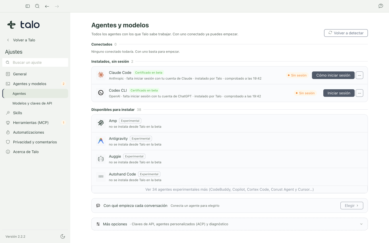 Agentes ya instalados y conectados