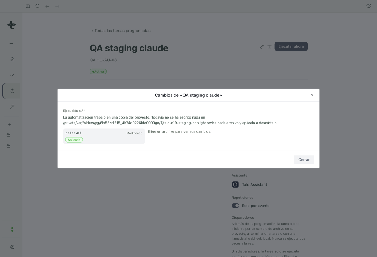 A review already applied to the real project