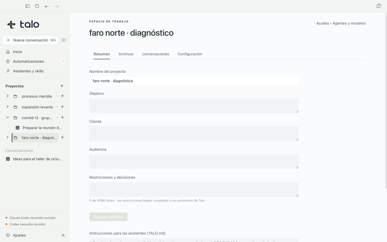 Project header with its metadata card